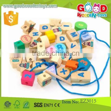 new product wholesale kids beads game OEM solid wood beads game for child EZ3015