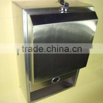 Stainless steel touch free tissue dispenser