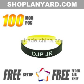 Cheap multi colors printed silicone wristbands
