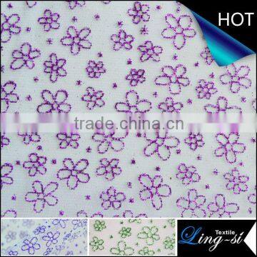 Polyester Tulle Metallic Printed Fabric for Decoration and Dress DSN 338