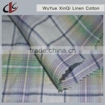 100%Linen 14*14 52*47 57/58" Yarn Dyed check Fabric