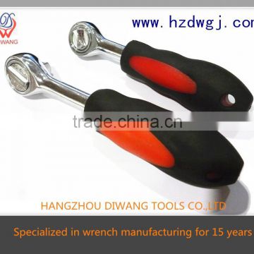 Round-headed Rubber-handle Ratchet Wrench