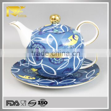 Drinkware ceramic one person tea set, teapot teacup, tea cup pot in one