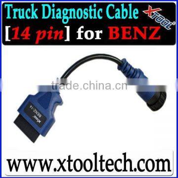 2011 new price Benz 14 pin cable /benz truck diagnostic cable in stock