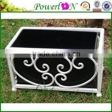 Hot Selling Nice Classic Wrought Iron Rectange Planter Pot For Garden Patio Home Backyard I23M TS05 X00 PL08-5176