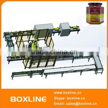 Warehouse Bottles Packing Production Line with Serial Robot