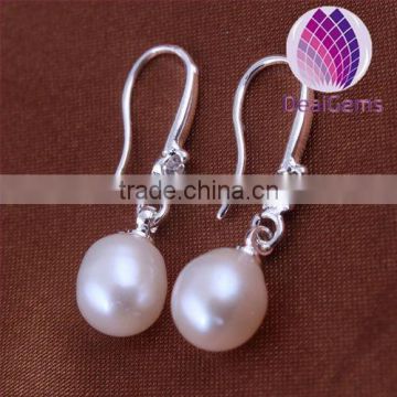 2015 new fashion 925 sterling freshwater pearl earring
