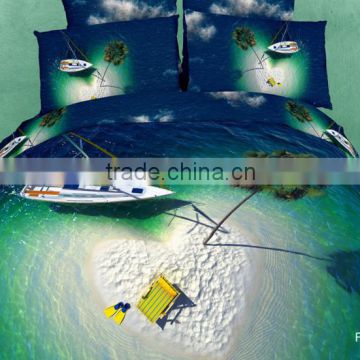 2014 hot selling 3D new sea scenery style bedding set,4pcs 100%cotton reactive twill wholesale