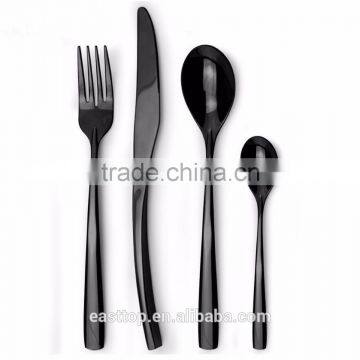 Black matte food grade 20pcs place setting flatware