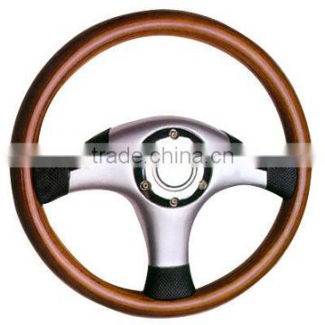 wooden steering wheel