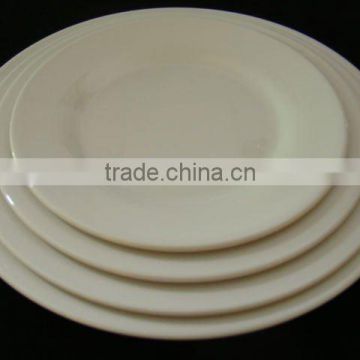 High quality white round melamine flat plate set
