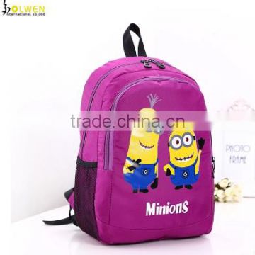 cute minion cartoon school backpack for kids