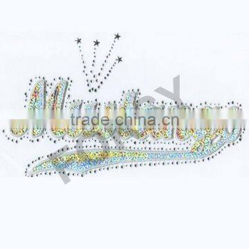 sequin embroidery with rhinestone transfer motif FOKSY