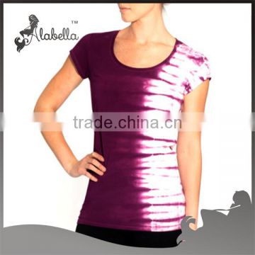 Custom printed tops womens sports polyester t-shirt
