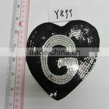 embroidery sequin letter badges
