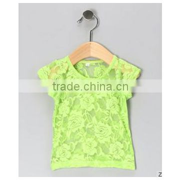 wholesale baby girls Boutique short sleeve lime Breathable top