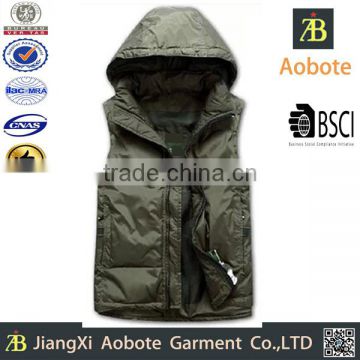 2015 Hot Sell Customized Outdoor Casual Men Down Hoody Vest,Down Gilet