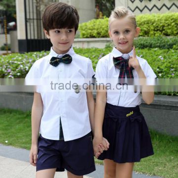 Juqian 2016 wholesale cheap Lovely Unisex Summer Primary Kids School Uniforms