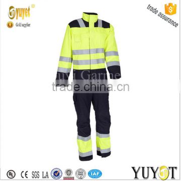 2 tone hi visibility taped antistatic workwear coverall