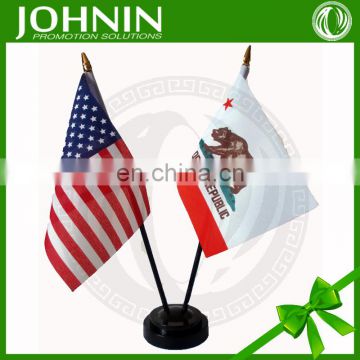 hot selling polyester printed national desk table small country flags