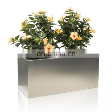 Hot sale outdoor large rectangular silver stainless steel  planters