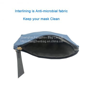 Customize Logo Portable Clip Case Antimicrobial facial mask Keeper Holder Storage Bag Protective Pouch