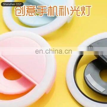 Customed logo wholesale Portable usb rechargeable minil selfie ring light cellphone fill-in tik tok ring light