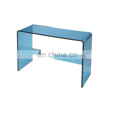 Custom Modern Crystal Blue Acrylic Console Table