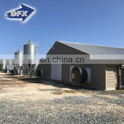 China hot dig galvanized automatic feeding equipments steel structure broiler poultry farm chicken house