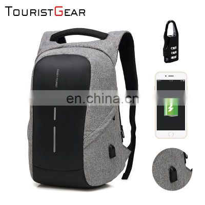 high quality custom mens outdoor nylon waterproof business laptop headphone port usb charging anti theft backpack bags