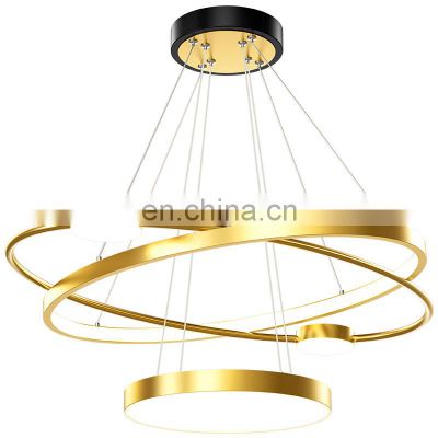 High Quality LED Dimmer Chandelier Simple Circular Pendant Light Ceiling Light for Indoor Hotel Engineering