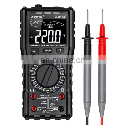 MESTEK DM100 Digital Multimeter High Speed Smart Double Core T-rms NCV Temperature multimetro Anti-burn Fuse Alarm multimeters