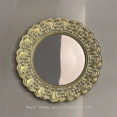 Wholesale 13-Inch Unique Gold Plastic Charger Plates With Mirror For Wedding Dinner Plates