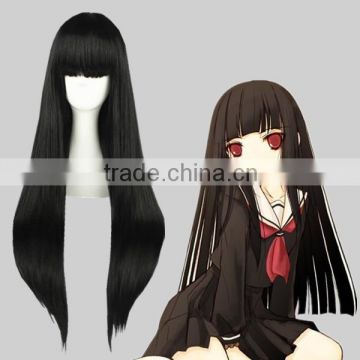 High Quality 80cm Long Straight Bleach Cosplay Hair Wigs kurotsuchi nemu Black wigs Synthetic Anime Wig Party Wig