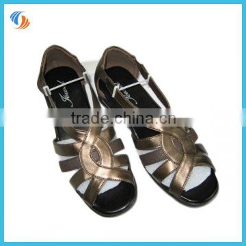 Women Summer PU Shoes Sandals Black/Gold Air Cushioned