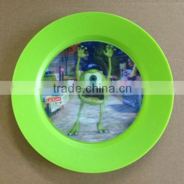 3D lenticular plastic tray colorful cartoon plate