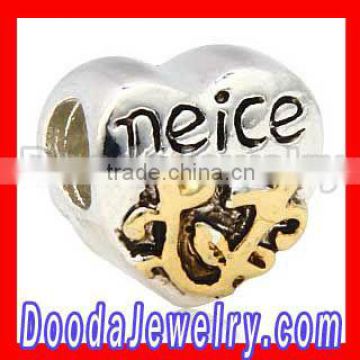 Wholesale European style silver plated Neice beads charms