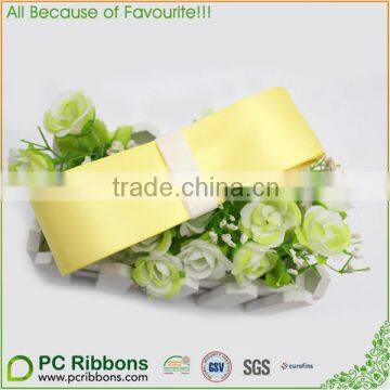 wholesale 1.5 inch yellow satin ribbon
