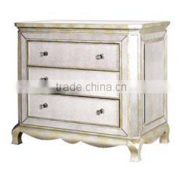 French Chest of 3 Drawers White Distressed