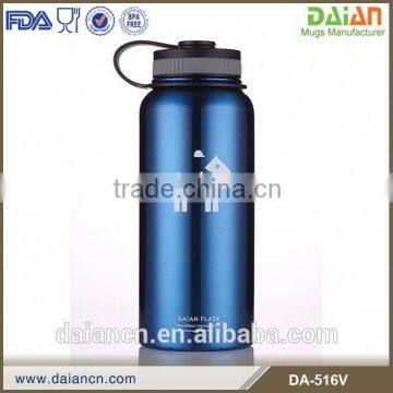 Custom printed 1000ml wide mouth stainless steel water bottle                        
                                                Quality Choice