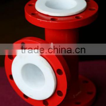 DN50/DN80 Ductile Iron All Flanged Tee and PTFE Anti-corrosion Pipe Chinese Manufacturer