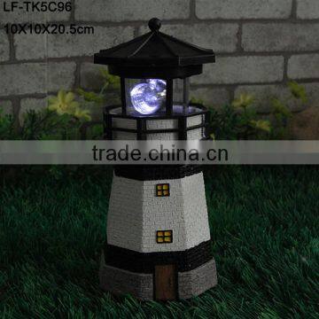 Resin solar lighthouse miniature led lamp