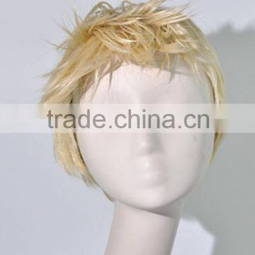 Cool short blond curls gray wig synthetic costume wig N294