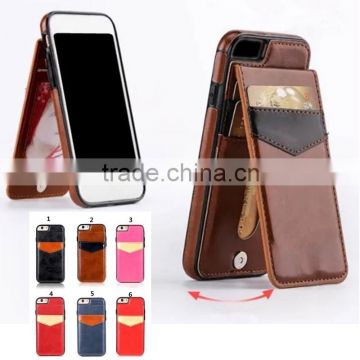 stand leather wallet back cover bumper case with card slots for Apple iphone 5 6 6s 7 7s Plus + A C 4 SE