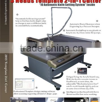 Jindex 3 HEADS Teamplate pattern 2- in-1 Flatbed Cutter