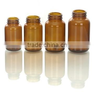 different sizes of amber tablet bottle