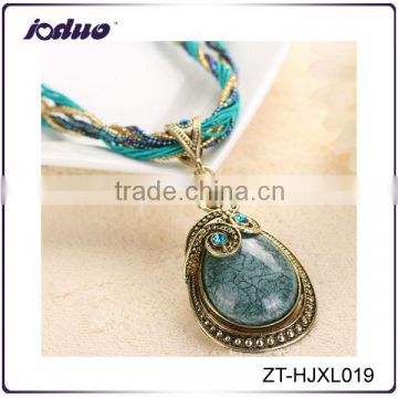Women Vintage Water Drop Stone Pendant Necklace