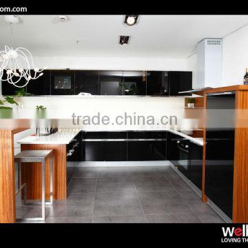 Luxury Black Lacquer &MFC Kitchen Cupboard