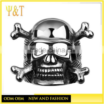 Jingli Jewelry China factory gothic style young boy skull rings fashion , fashion gothic boys silver skull rings(HS-057)