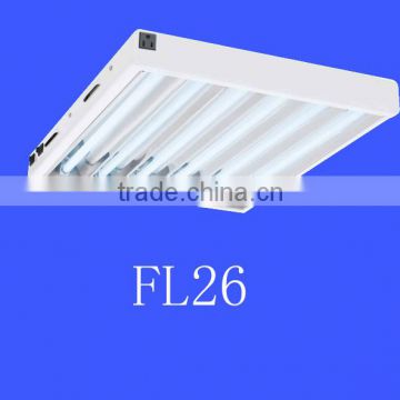 Indoor Gardening Greenhouse Standard T5 HO Fluorescent Grow Light Reflector Fixture with 2' 2feet 24W 6 Lamp Tube
